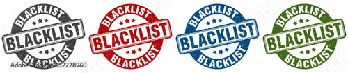 blacklist stamp. blacklist round stamp set isolated on white background