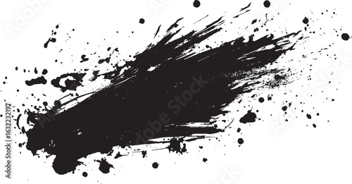 Rough ink brush stroke texture background. Artistic paint element for grunge effects. Suitable for modern creative compositions.