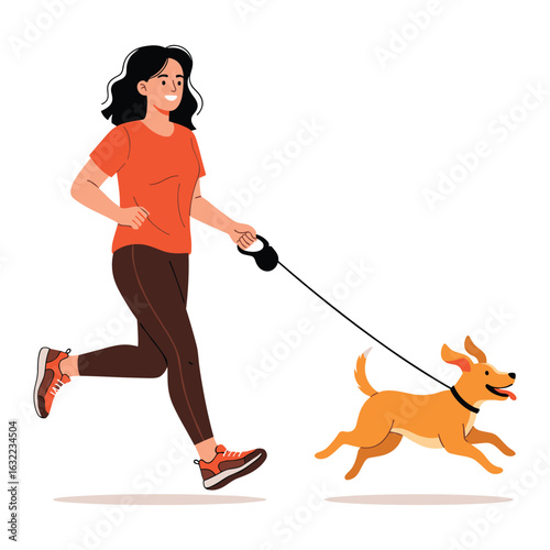 Dog walk active lifestyle