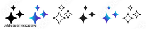 Generative AI logo icon magic sparkle stars symbol , Artificial intelligence sign. Vector ai generated icon gradient logo