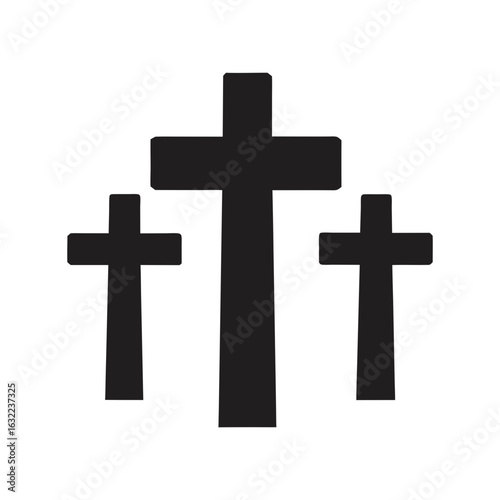 tres cruces en fondo blanco vector art