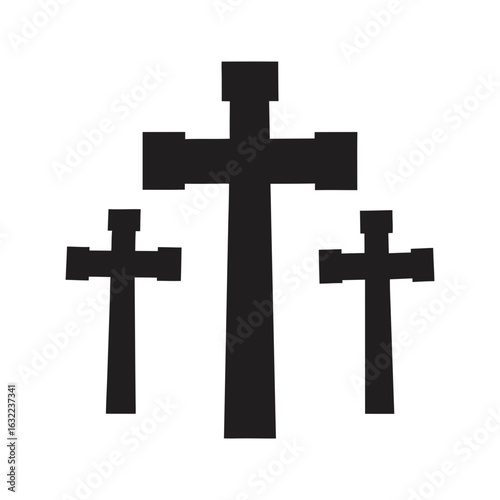 tres cruces en fondo blanco vector art