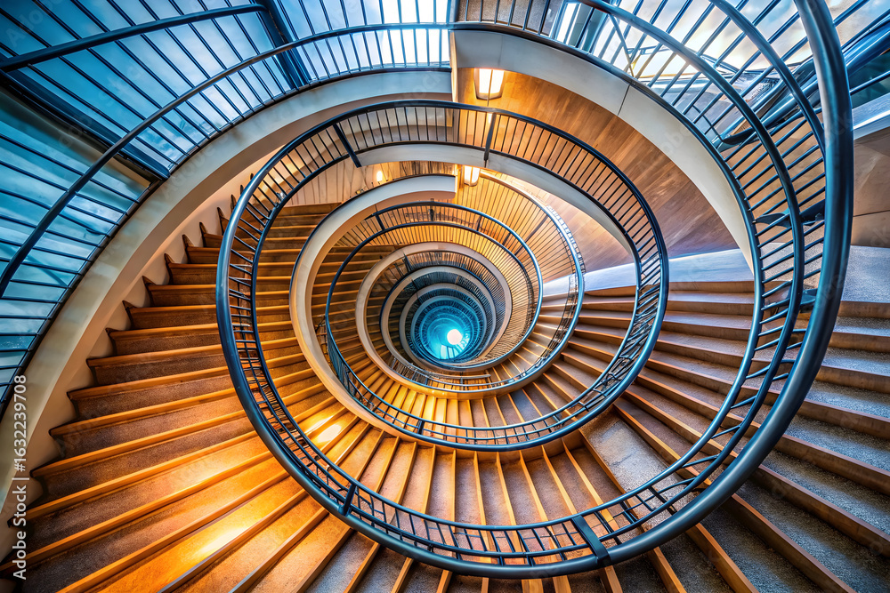 Fototapeta premium spiral staircase in a spiral staircase background