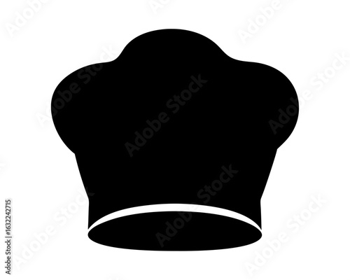 Black silhouette of a chef's hat, representing culinary skills and profession