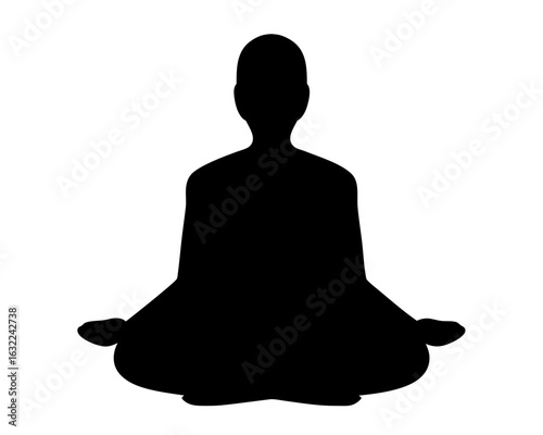 Silhouette of a person meditating in a lotus position for relaxation