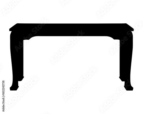 Elegant black table silhouette with cabriole legs adds a touch of sophistication