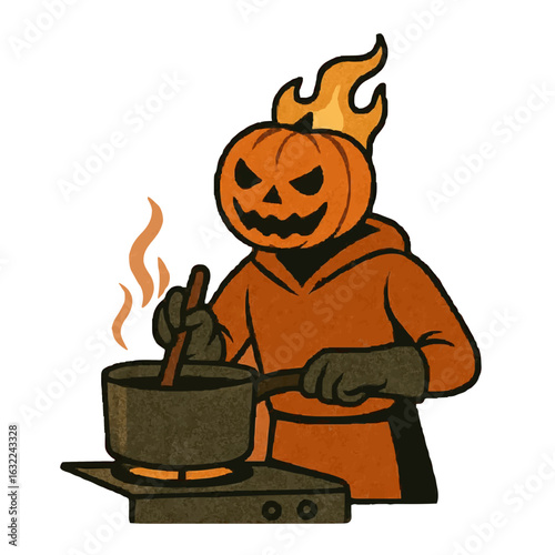 Halloween themed jack o lantern vector illustration 