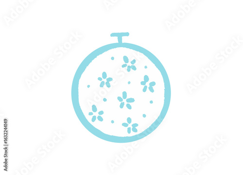 手芸で使う刺繍枠の手描きイラスト