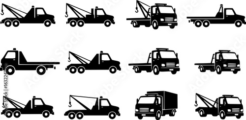 Tow truck icon simple vector isolated symbol
