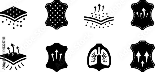 Breathable leather icon simple vector isolated symbol
