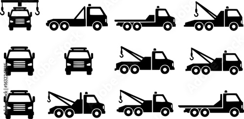 Tow truck icon simple vector isolated symbol

