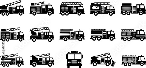 Fire truck icon simple vector isolated symbol
