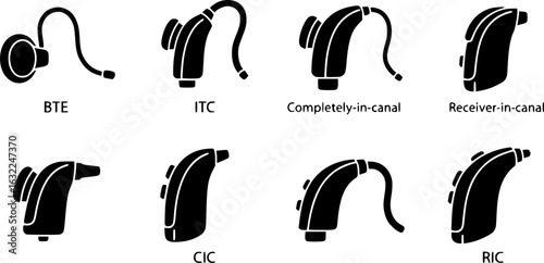 Hearing aid icon simple vector isolated symbol
