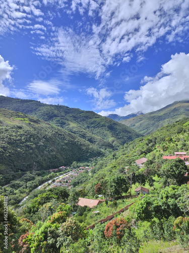 Beautiful landscape of mountainous environment with agronomic crops