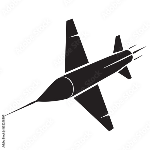 Silhouette Style Vector Minimal Missile Logo Design – Modern Military-Inspired Graphic Template for Defense Industry, Aerospace Branding, Security Companies, Tech Startups, and Professional Logo