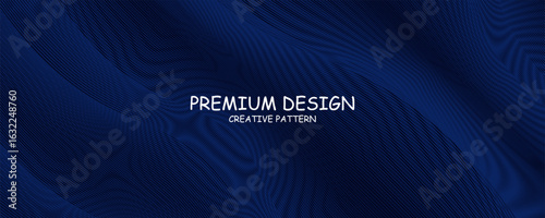 Premium background design with diagonal dark blue line pattern. Vector horizontal template for digital lux business banner,