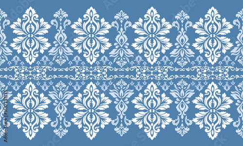 Classic Damask Seamless
Pattern - Vector Illustration for Elegant Textile
Design,Damask,Jacquard loom, Brocade, Satin weave,ethnic, geometric, textile, fabric, motif, retro, 