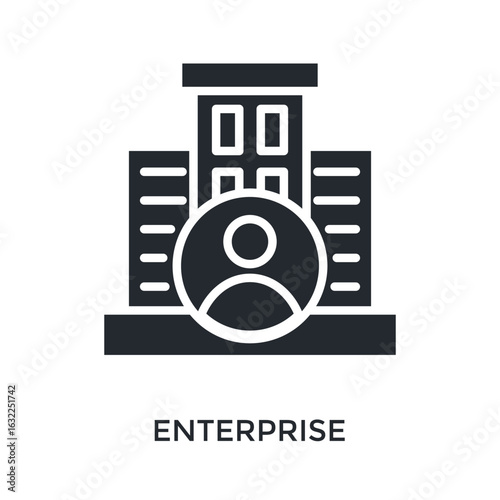 Enterprise Icon Glyph Style. Vector Illustration For Graphic Design
