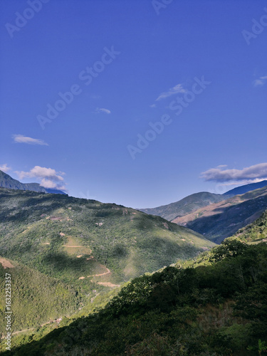 Beautiful landscape of mountainous environment with agronomic crops