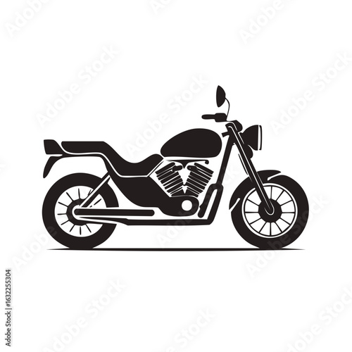 Classic Motorcycle Silhouette Vector Art Illustration Vintage Motorbike Design