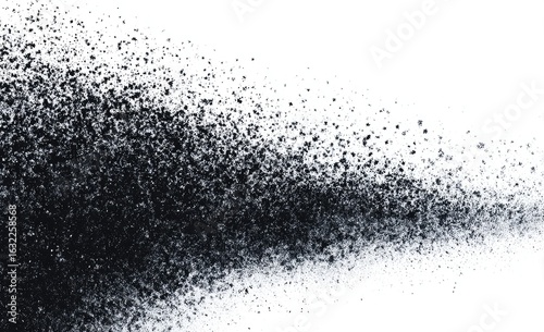 Dark particles dispersed on white background