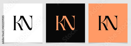 KN Initial Monogram Logo Vector , Letter Logo for Brand Company