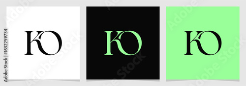 KO Initial Aesthetic Logo Vector , Letter Logo for Brand Company , EPS