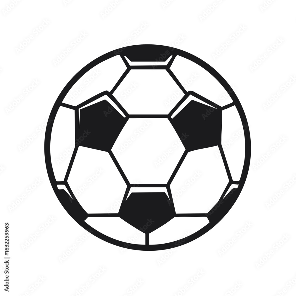Fototapeta premium Black and white soccer ball icon