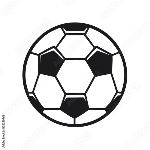 Black and white soccer ball icon