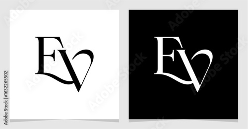 EV Initial Logo Monogram Vector Illustration , Letter Logo Element for Brand Company or Identity , Initial Letter Graphic Designs