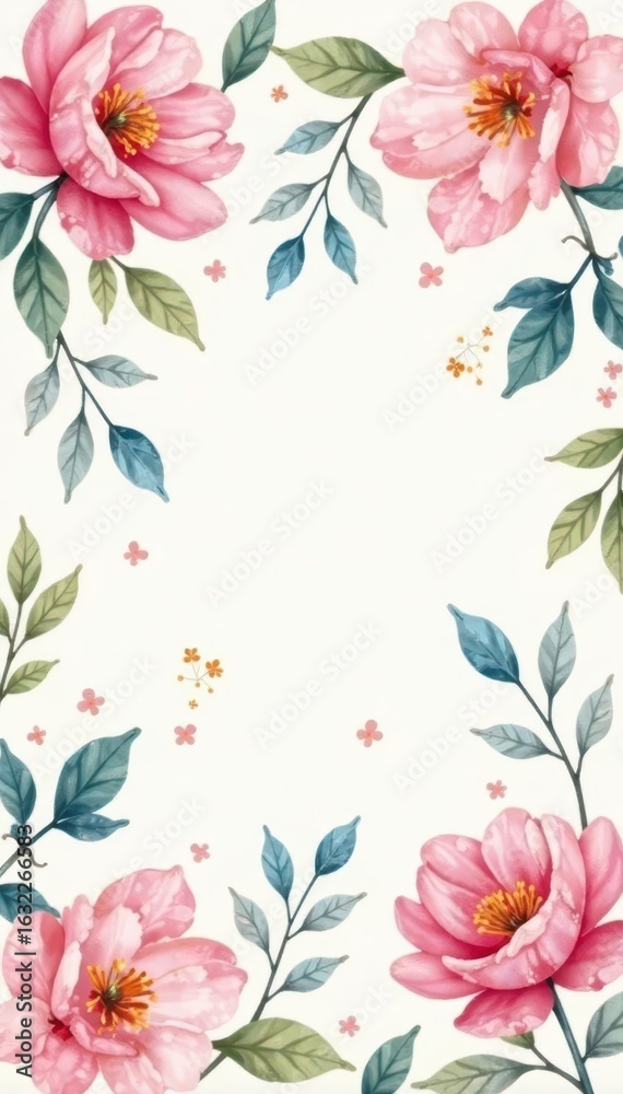 Fototapeta premium Delicate watercolor floral repeat Soft color palette, ideal for prints & wraps , handpainted, floral, background