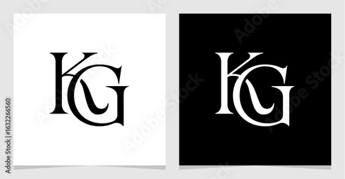 KG Initial Logo Monogram Vector Illustration , Letter Logo Element for Brand Company or Identity , Initial Letter Graphic Designs
