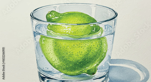 glass of water with lime