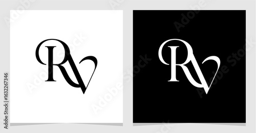 RV Initial Logo Monogram Vector Illustration , Letter Logo Element for Brand Company or Identity , Initial Letter Graphic Designs