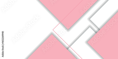 Abstract background with overlapping white and pink triangles. Modern vector design for banners, covers, brochures and certificates. Vol. 11