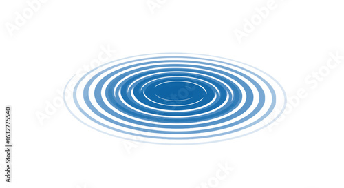 Blue concentric circles radiate outward creating a ripple effect