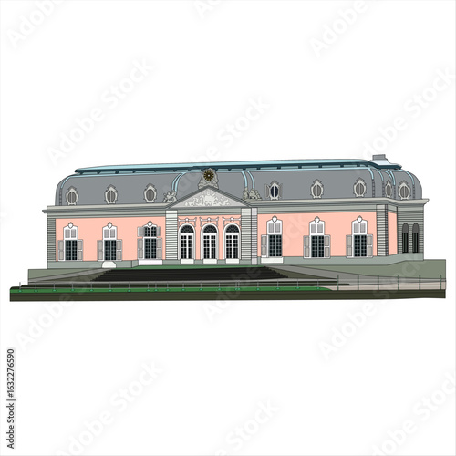 Schloss Benrath building vector art
