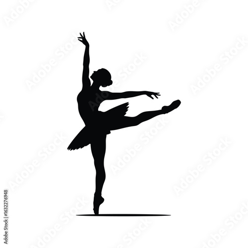 Elegant silhouette of a ballerina in a graceful pose