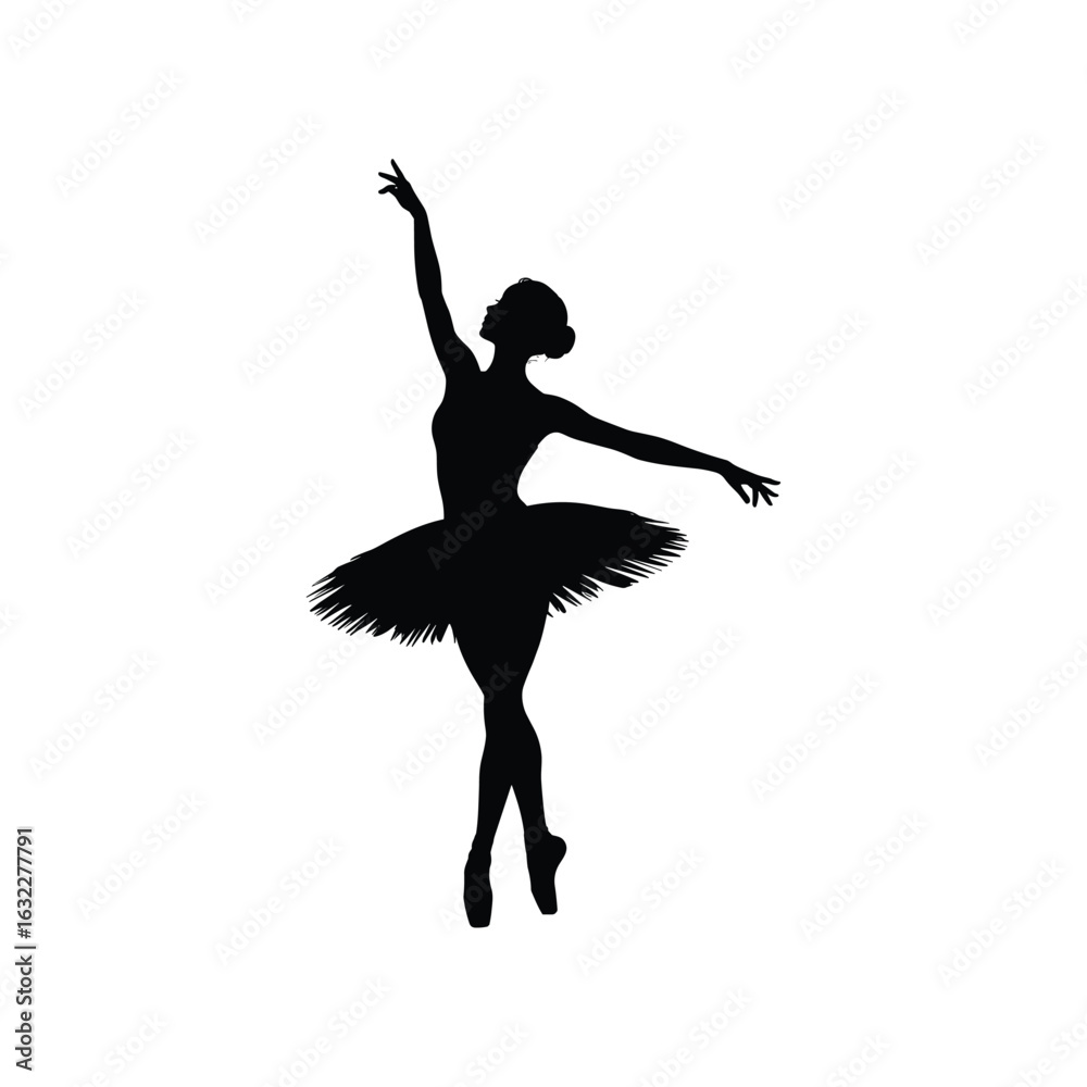 Obraz premium Elegant silhouette of a ballerina in a tutu