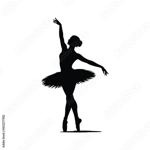 Elegant silhouette of a ballerina in a graceful pose