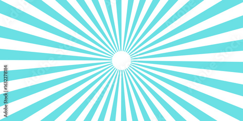 unset light retro design. Vintage sunrays swirl sun beam pattern. Background for websites, blogs and graphic resources. Pale blue and beige color burst background.