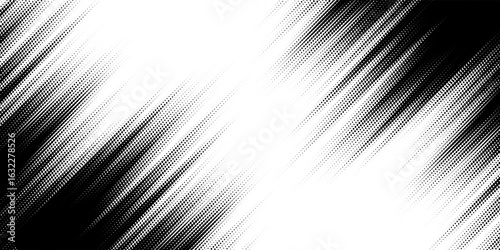 Black and white abstract halftone pattern with hexagon shape for modern background and jersey design.