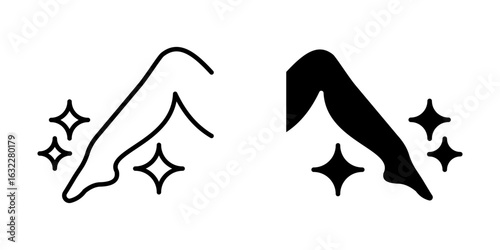 Foot care Icon set. Symbol isolated white background. vector illustration. color editable.