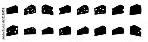 Multiple cheese silhouette dairy food