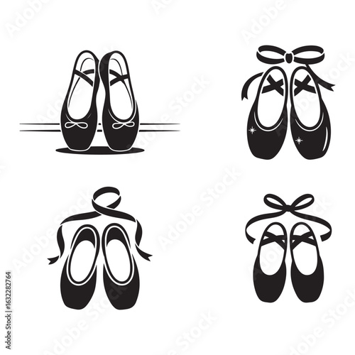 Elegant Ballet Shoes Silhouettes for Design Inspiration