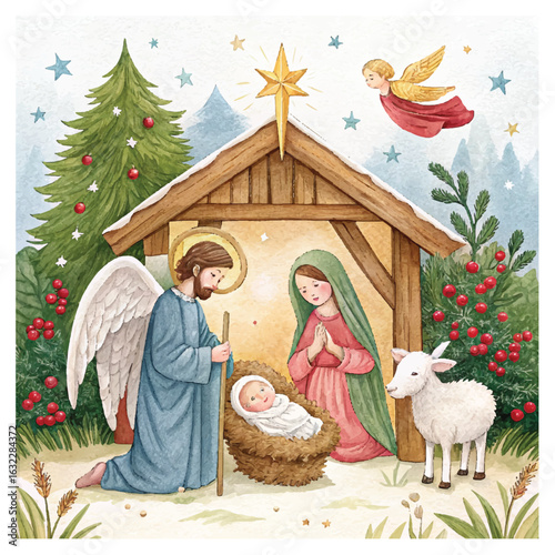 nativity scene with jesus christ