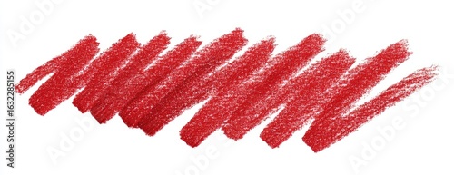 Red cosmetic product strokes on white background