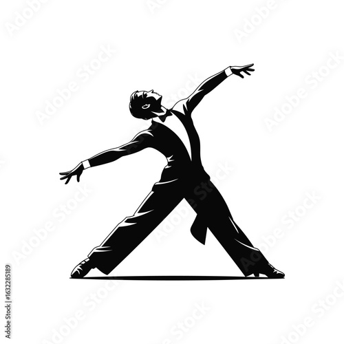 Silhouette of a dancer in a dramatic pose