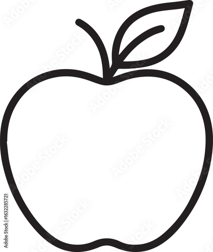 Fresh line art apple fruit icon 
