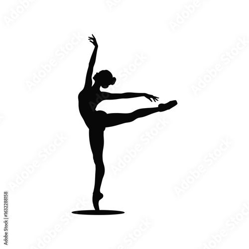 Elegant silhouette of a ballerina in a graceful pose